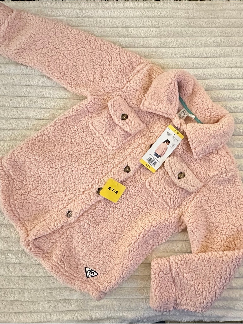 Roxy Sherpa Girls Jacket Peach Size S (7/8)